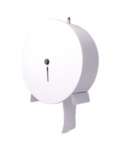 White Metal Jumbo Toilet Roll Dispenser (1 x Dispenser)