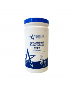 Andarta 70% Alcohol Disinfectant Wipes - Tub 200