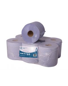 1Ply Blue 300m Centre Feed Roll (Pack 6)